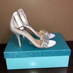 Blue by Betsy Johnson Gina Jeweled Heels - Ivory